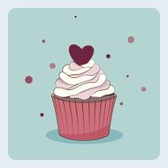 Birthday card with cupcake