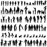 Vector silhouettes of family N96