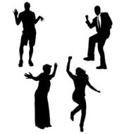 Vector silhouette of dance N20