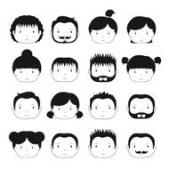 Set of monochrome silhouette office people icons Businessman Businesswoman