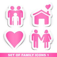 Set of Family Paper Icons 1
