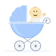 Baby boy in jogging stroller