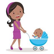 Mother With Baby Stroller N2