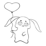 Coloring for kids funny bunny N2