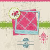 Scrapbook Design Elements - Vintage Flower Card N4