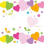 hearts flowers and butterflies I love you greeting card