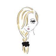 Sketch of the girl with a bow
