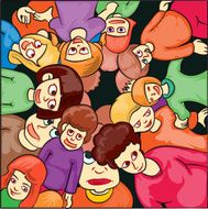 group of people hand draw