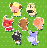 Cute animal stickers N35