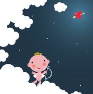 Cute cupid on the cloud