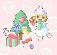 New year snowman kawaii