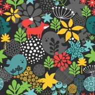 Seamless pattern with cute birds