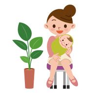 Baby and a happy mother