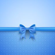 Romantic vector blue background with cute bow and pattern