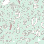 Seamless baby pattern with cute elements