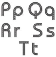 Vector alphabet in the form of a road N6