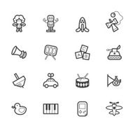 baby toys vector black icon set on white background N2