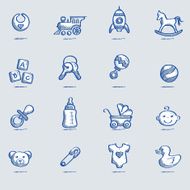 Icon Set babies sketch N2