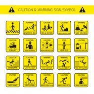 Caution and Warning Signs in Public Construction Zone