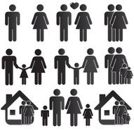 Family life icon set N7
