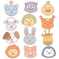 Vector funny cute animals N2