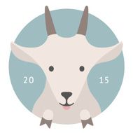 Animal set Portrait in flat graphics - Goat