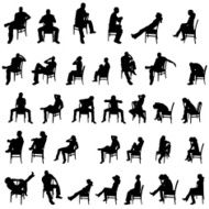Vector silhouettes of people N50