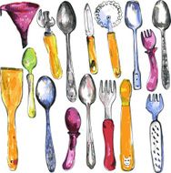 set of kitchen utensil