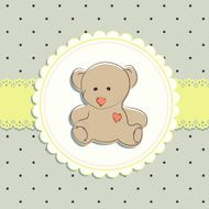 Blue greeting card with teddy bear N2