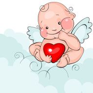 baby angel with heart