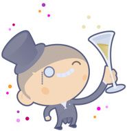 Boy in Tuxedo celebrating New Year&acute;s Eve