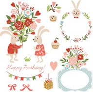 illustrations and graphic elements for greeting cards