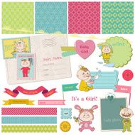 Scrapbook Design Elements - Baby Girl Shower Set