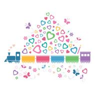 happy birthday train greeting card N3