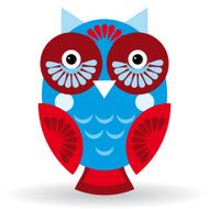 Funny owl on white background vector