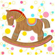Wooden horse toy - vector illustration