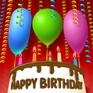 Cake with balloons