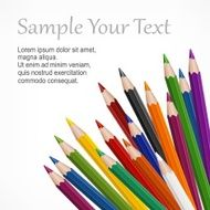 Colored wooden pencils &amp; text