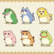 cute retro animal collection N8