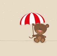 Little bear with umbrella