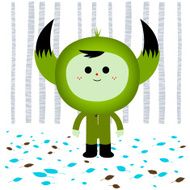 Happy hello trees forest freak character