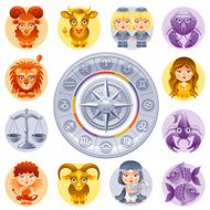 Zodiac icon set Fire Earth Air and Water sings