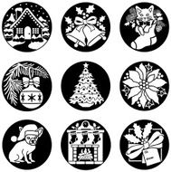 Christmas icons reversed