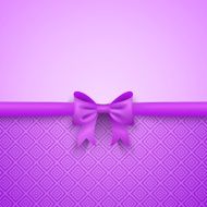 Romantic vector purple background with cute bow and pattern