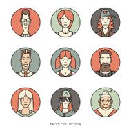 People faces of different ages and social groups N4