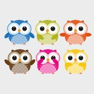 Colorful cute owls