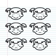 face emotion girl cartoon sketch