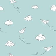 Paper planes seamless background