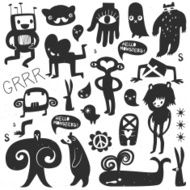 Vintage ink monsters and freaks