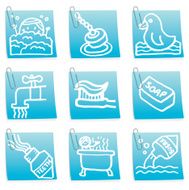 Bathtime icon post it notes